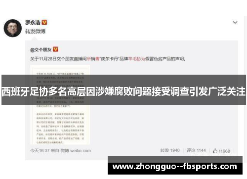 西班牙足协多名高层因涉嫌腐败问题接受调查引发广泛关注 西班牙足协多名高层因涉嫌腐败问题接受调查引发广泛关注